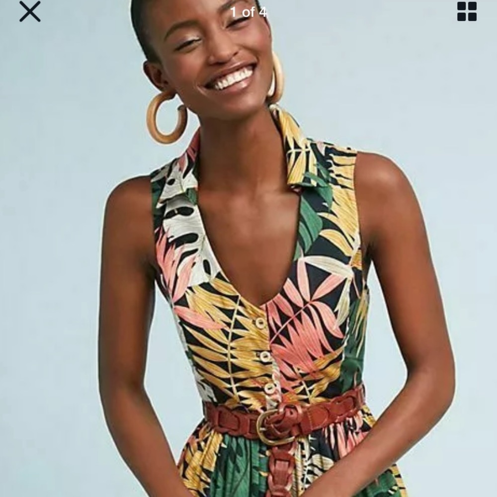 Eri + Ali Foliage Shirt Dress